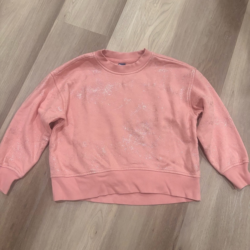 Old Navy Pink Glitter Crewneck Sweatshirt